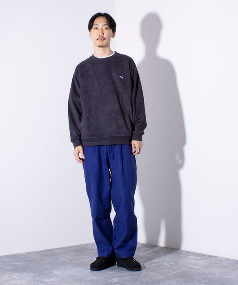 GLOSTER「【GLOSTER/グロスター】フレンチブルドッグ刺繍 スエードダンボール プルオーバースウェット」|スウェット・ジャージ|