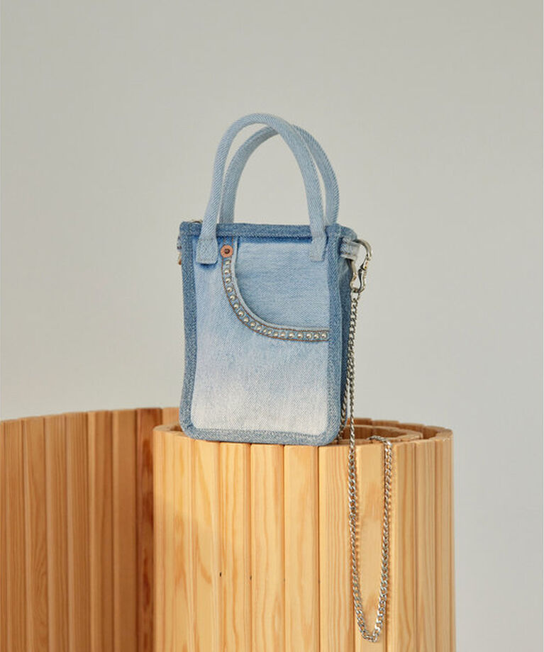  「【Jeanie Blue】STUDS MINI TOTE」|トートバッグ|ブルー