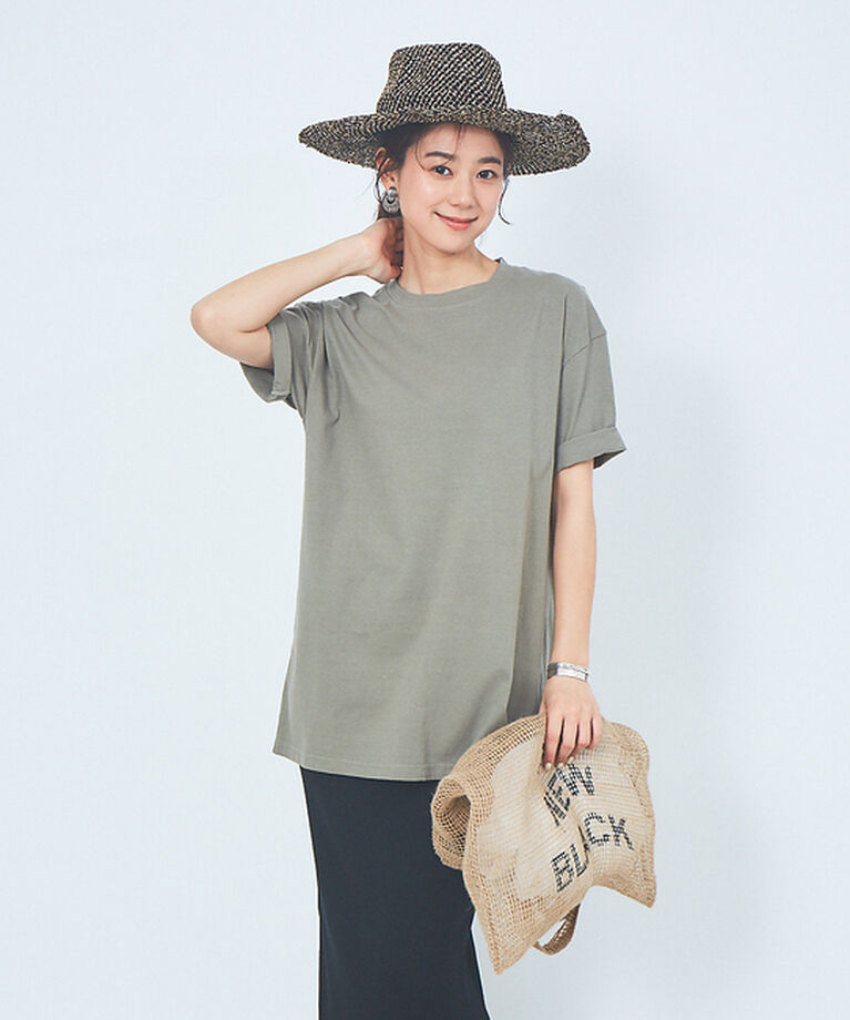 Rouge vif「ピースダイコットンチュニックTシャツ」|Tシャツ・カットソー|モスグリーン