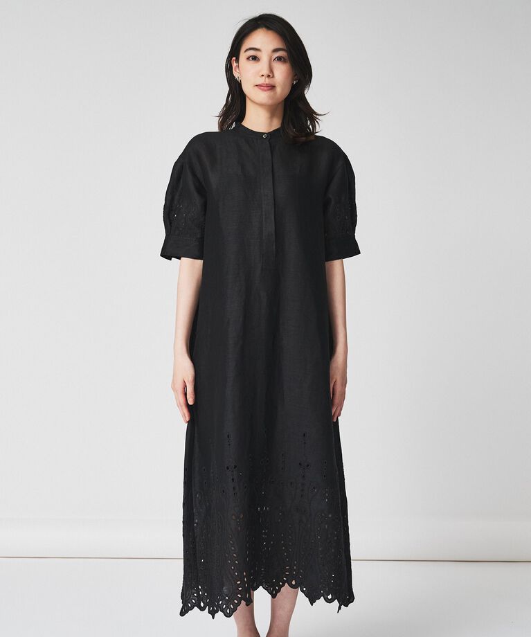 UNTITLED「【麻100/洗える/刺繍】アイレットリネン ワンピース」|ワンピース|