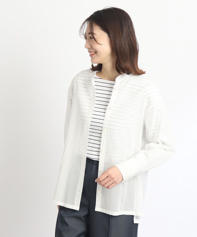 Reflect「【SALE／R－QUALITY／接触冷感／洗える】コットンオーガンジーシアーシャツ」|シャツ・ブラウス|