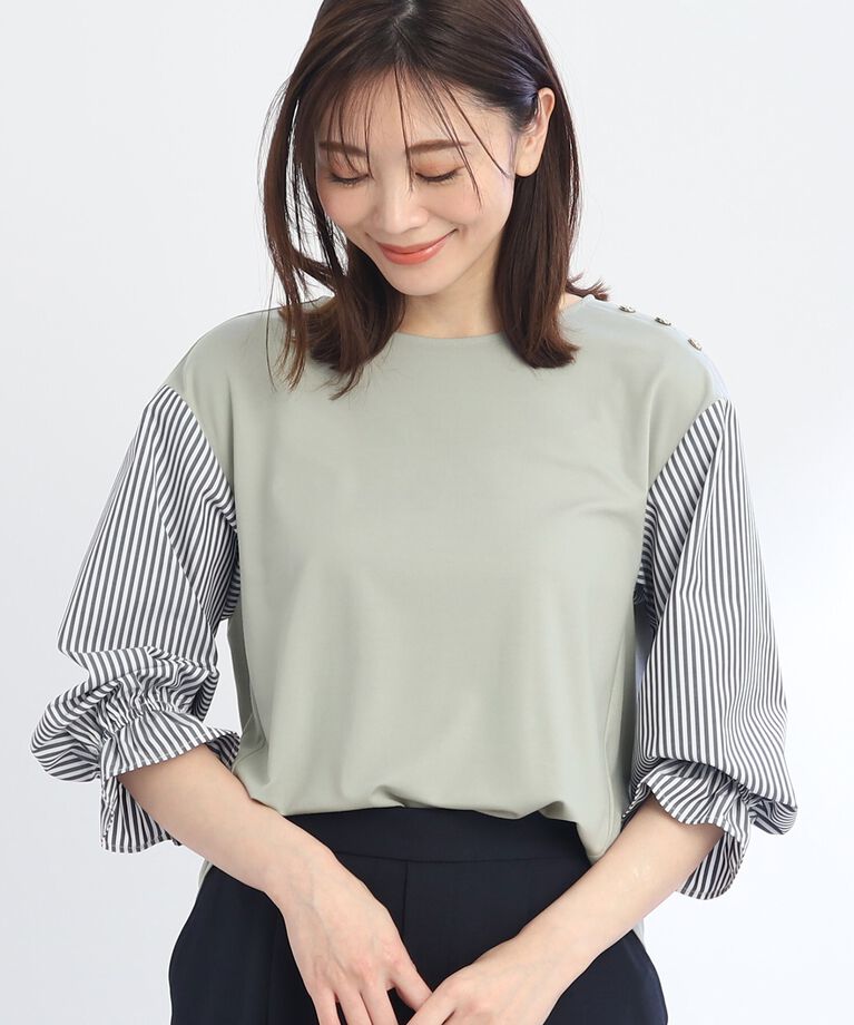 Reflect「【SALE／UVカット／接触冷感／洗える】キャンディスリーブカットソー」|Tシャツ・カットソー|