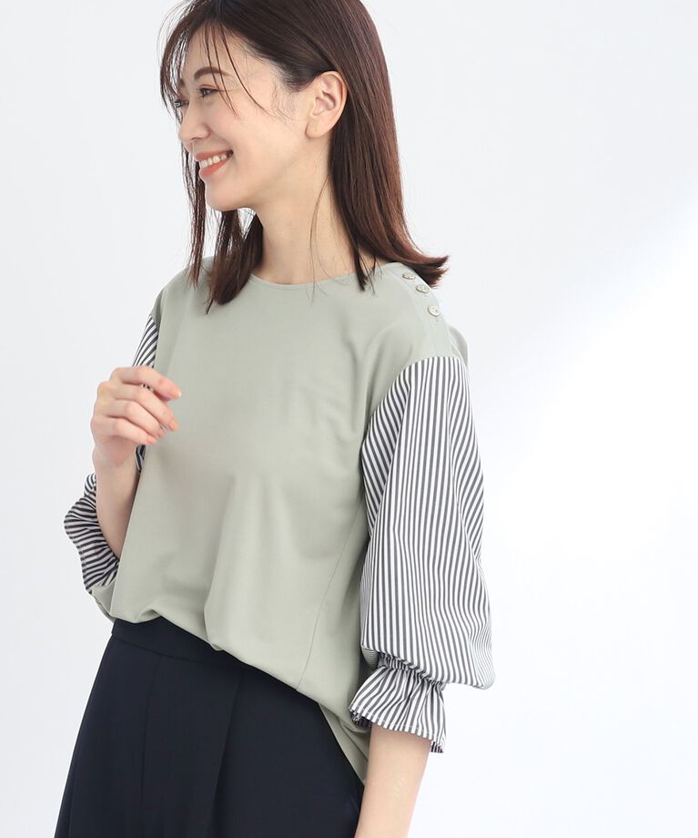 Reflect「【SALE／UVカット／接触冷感／洗える】キャンディスリーブカットソー」|Tシャツ・カットソー|