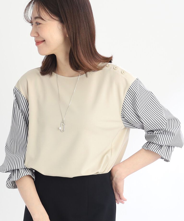 Reflect「【SALE／UVカット／接触冷感／洗える】キャンディスリーブカットソー」|Tシャツ・カットソー|ﾗｲﾄﾍﾞｰｼﾞｭ(051)