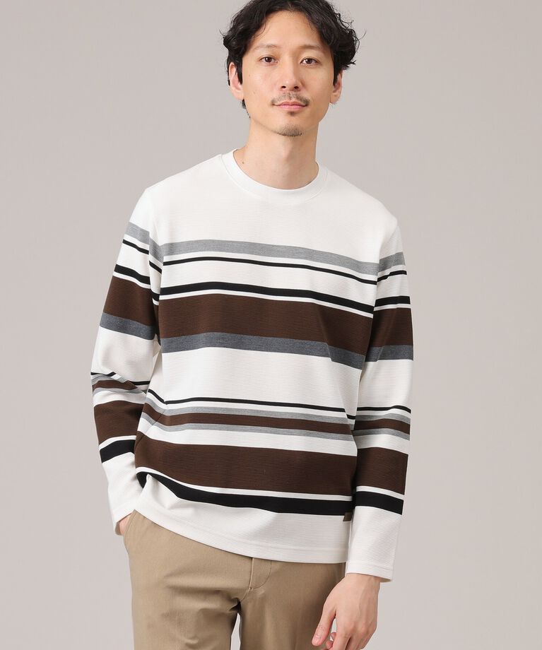 TAKEO KIKUCHI「【Sサイズ～】リップルパネルボーダー」|Tシャツ・カットソー|ホワイト(301)