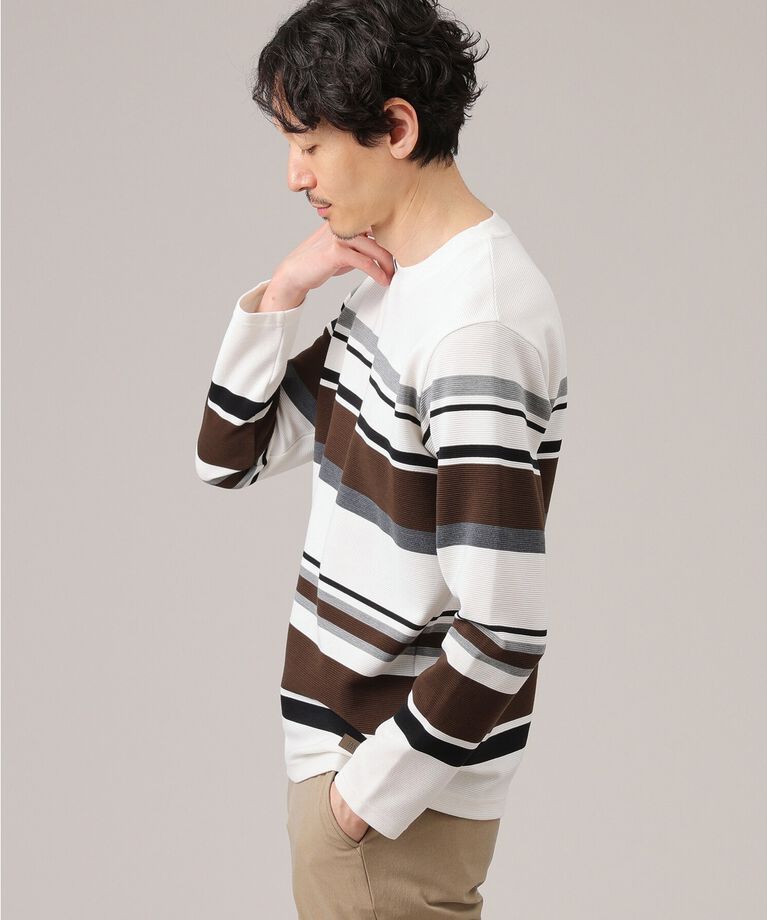TAKEO KIKUCHI「【Sサイズ～】リップルパネルボーダー」|Tシャツ・カットソー|