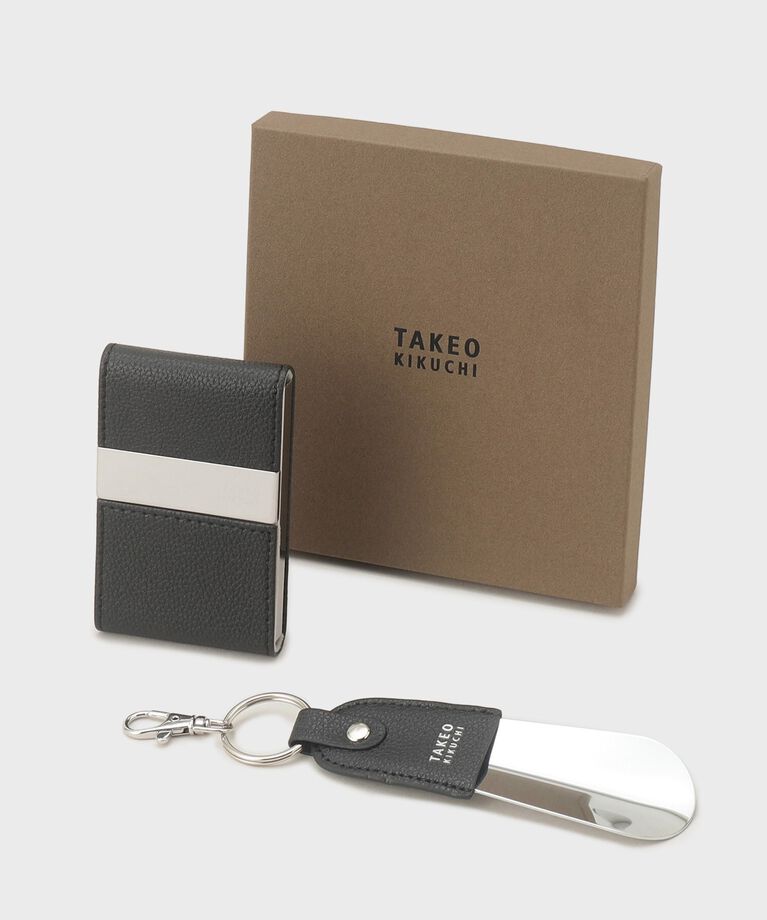 TAKEO KIKUCHI「【BOXセット】名刺入れ＆シューホーンセット」|その他|ブラック(019)