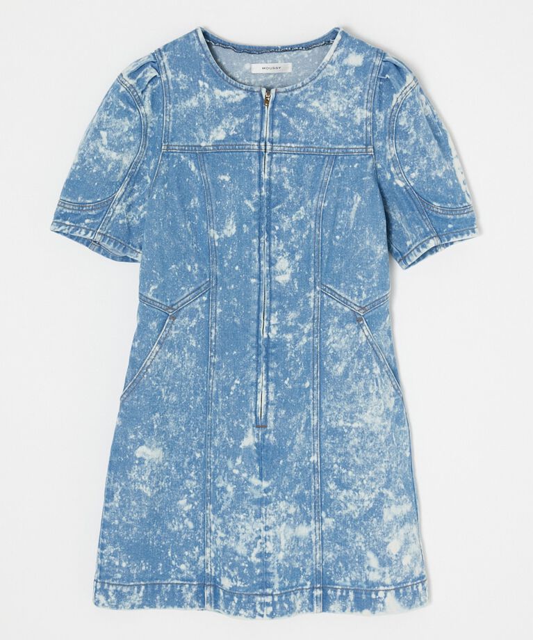MOUSSY「FRONT ZIP CHEMICAL MINI ドレス」|ワンピース|
