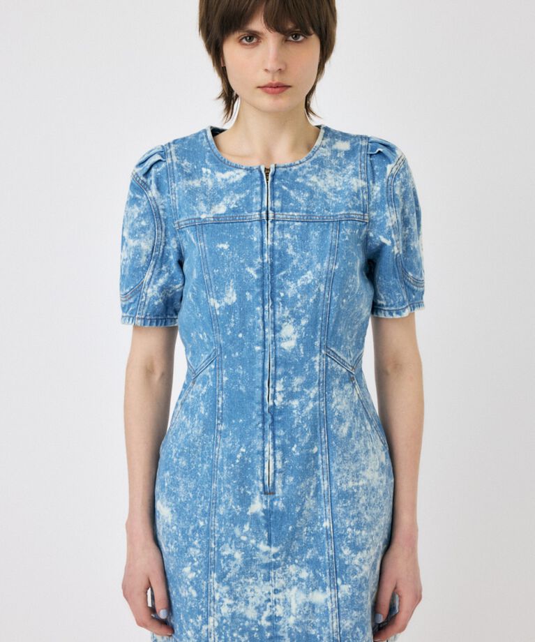 MOUSSY「FRONT ZIP CHEMICAL MINI ドレス」|ワンピース|