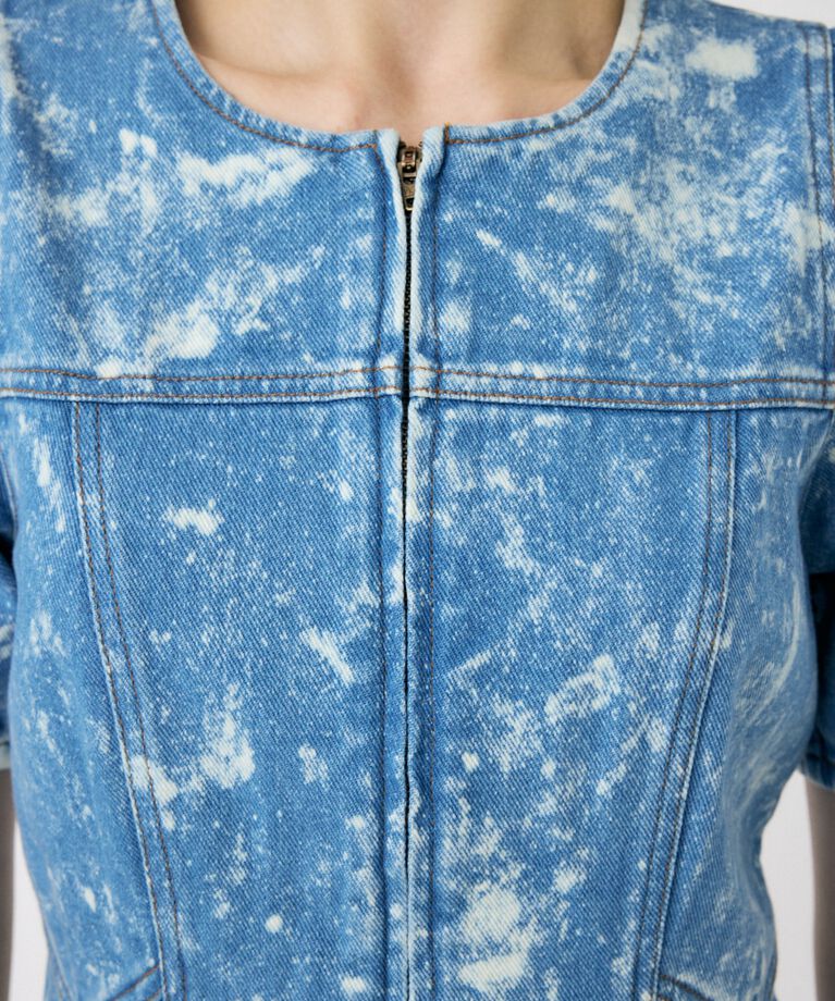 MOUSSY「FRONT ZIP CHEMICAL MINI ドレス」|ワンピース|