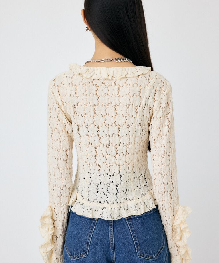 MOUSSY「CUT LACE RUFFLE ブラウス」|Tシャツ・カットソー|