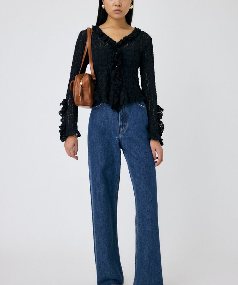 MOUSSY「CUT LACE RUFFLE ブラウス」|Tシャツ・カットソー|