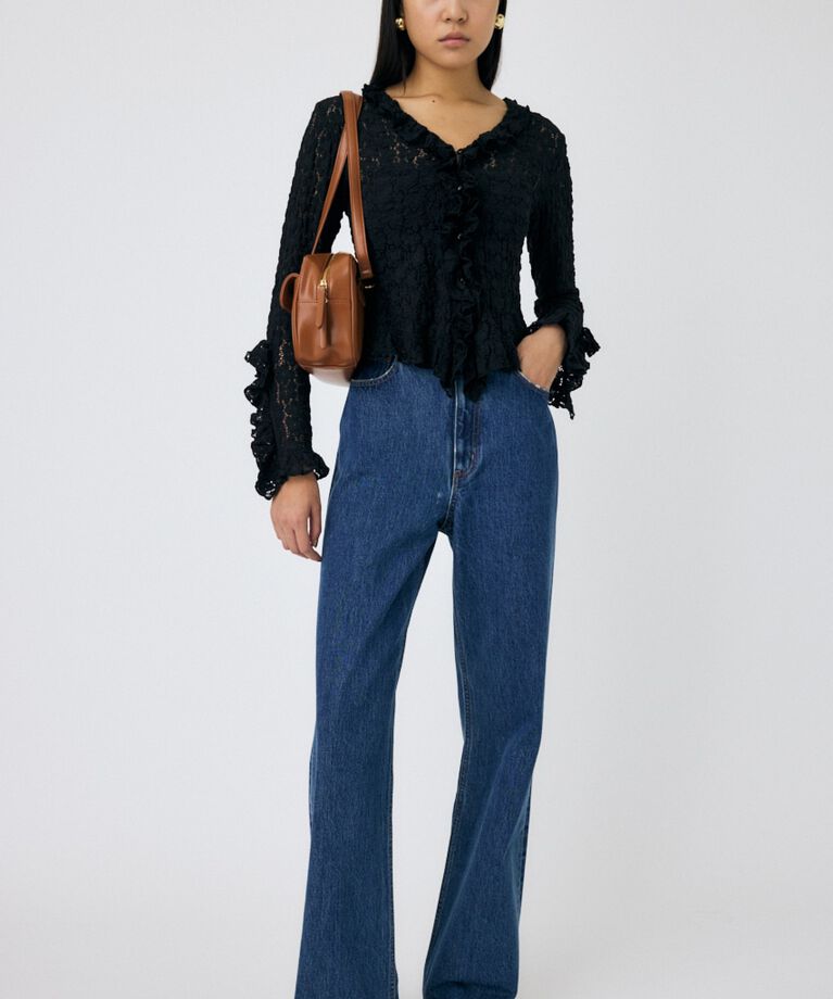 MOUSSY「CUT LACE RUFFLE ブラウス」|Tシャツ・カットソー|