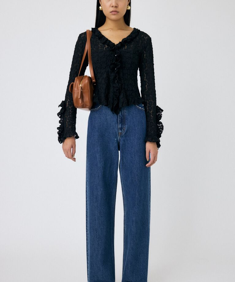 MOUSSY「CUT LACE RUFFLE ブラウス」|Tシャツ・カットソー|