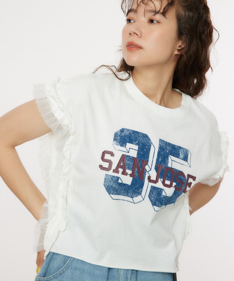 RODEO CROWNS「フリルナンバートップス」|Tシャツ・カットソー|O/WHT1