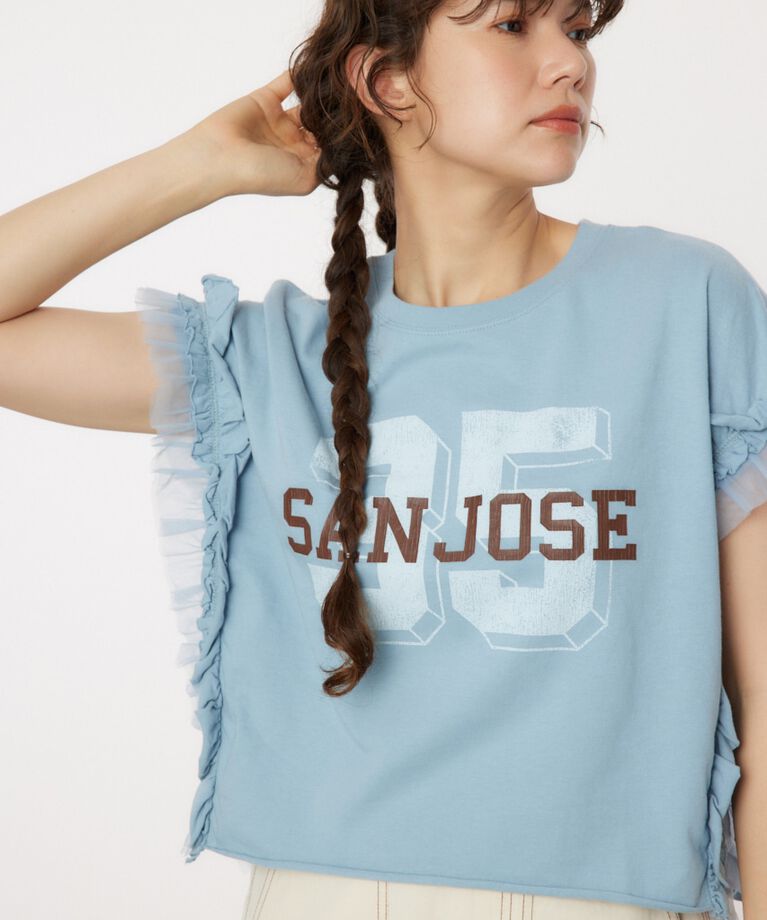 RODEO CROWNS「フリルナンバートップス」|Tシャツ・カットソー|SAX