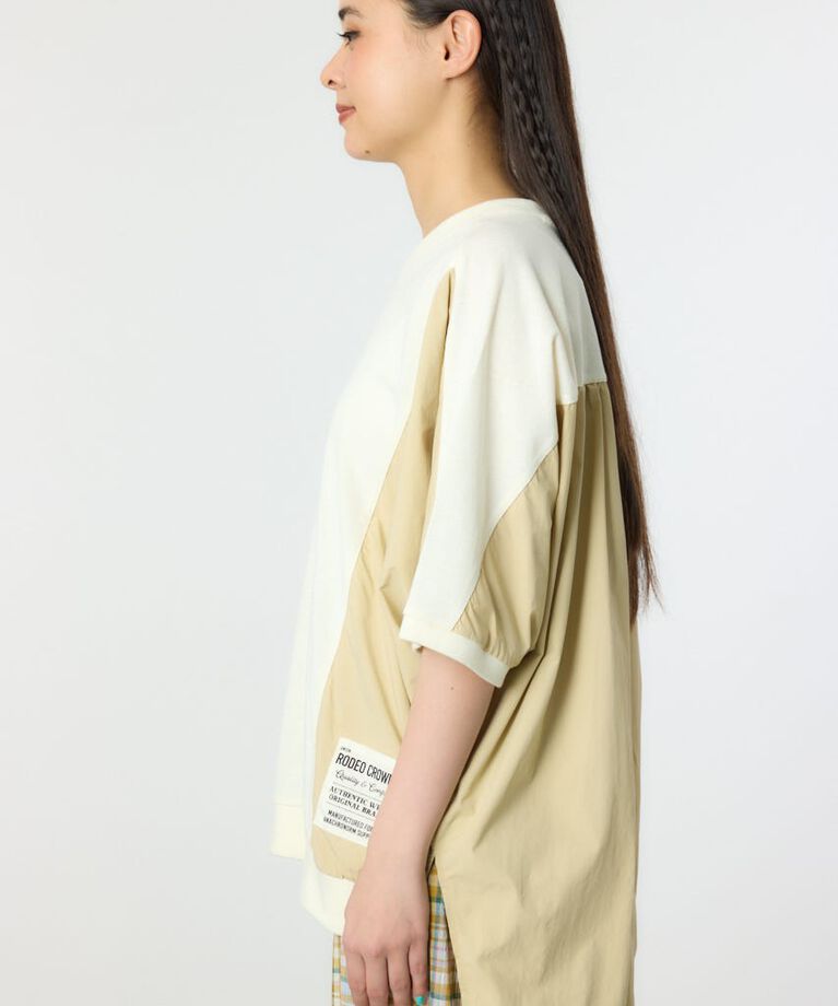 RODEO CROWNS「ドッキング切替ドルマントップス」|Tシャツ・カットソー|