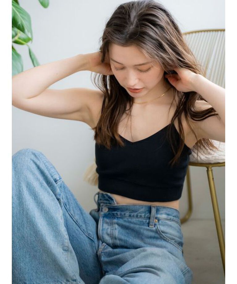 Ungrid「ダブルストラップブラトップ」|Tシャツ・カットソー|ブラック
