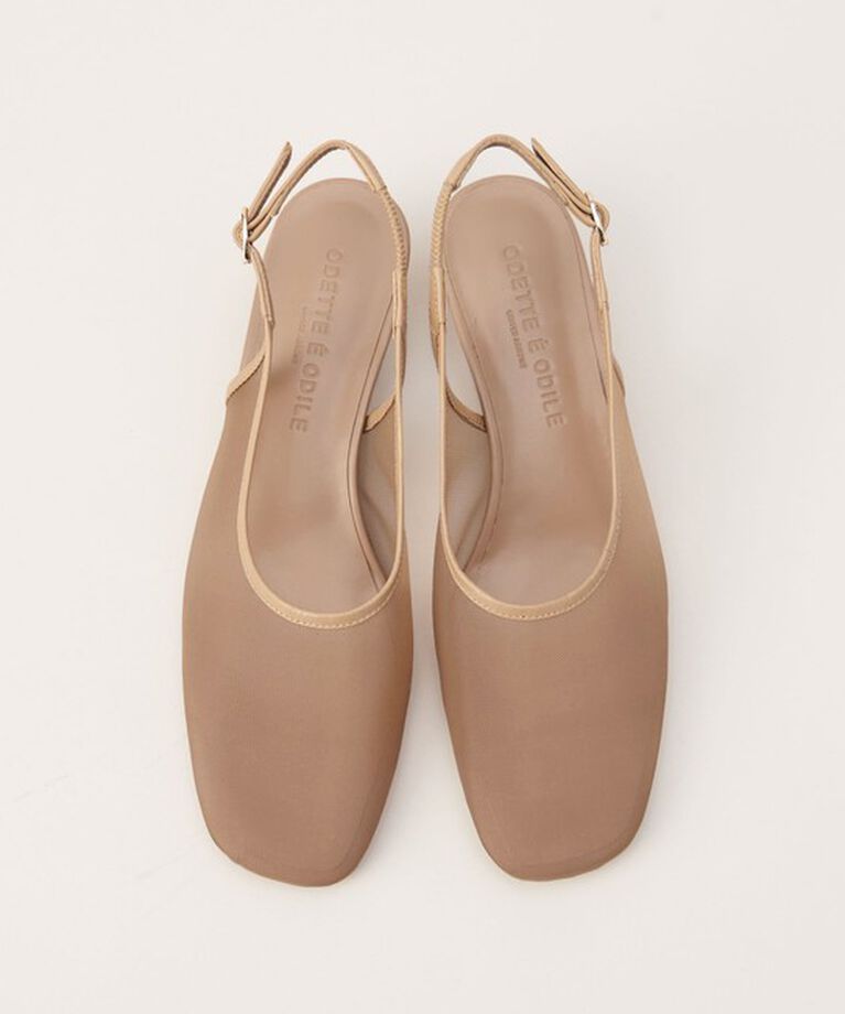 ODETTE E ODILE「チュールキトゥンヒールバックベルト パンプス30↑」|パンプス|BEIGE