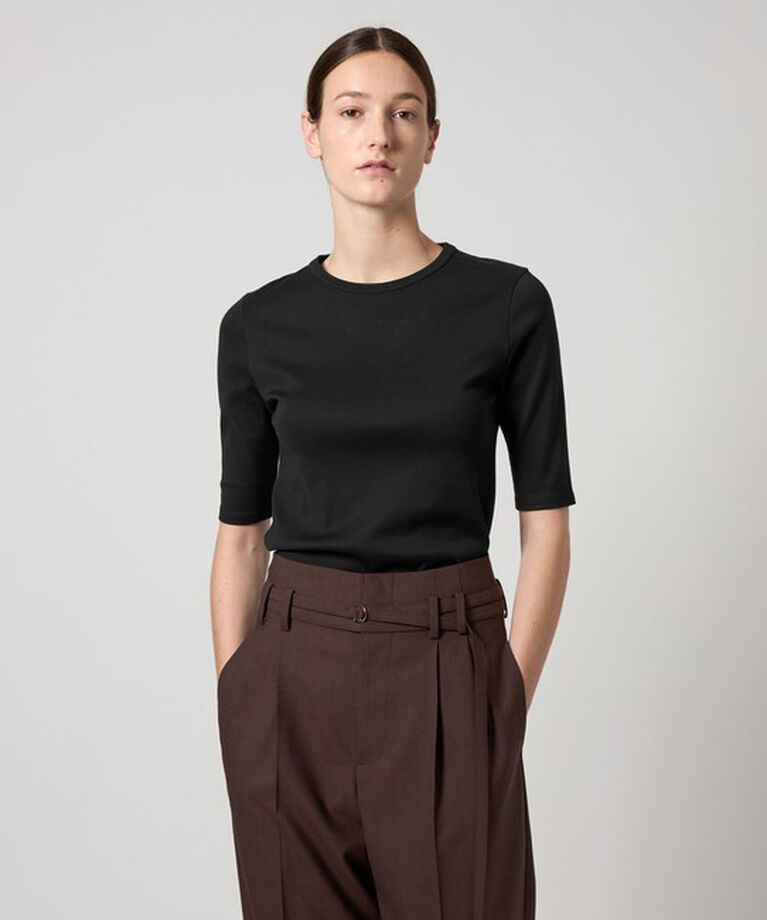 AEWEN MATOPH「＜AEWEN MATOPH＞コットン フライス 5分袖 クルーネックTシャツ」|Tシャツ・カットソー|