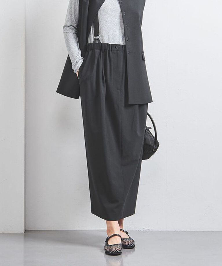 UNITED ARROWS「サスペンダー スカート」|スカート|BLACK