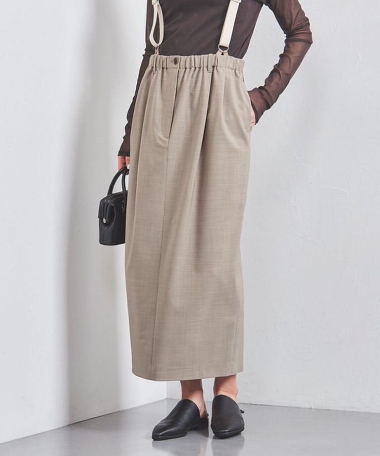 UNITED ARROWS「サスペンダー スカート」|スカート|BEIGE