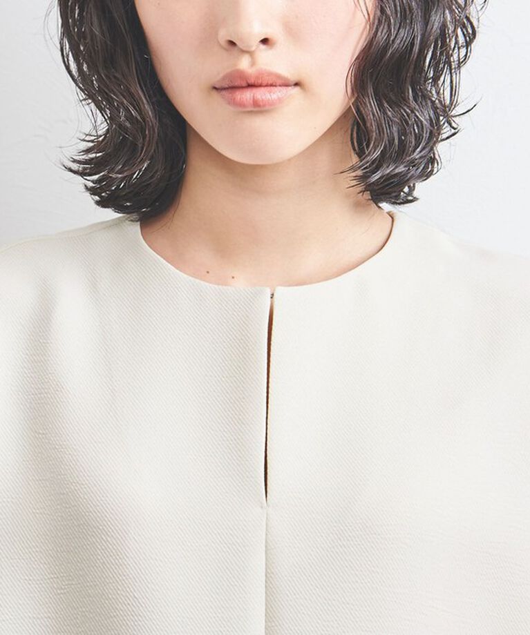 UNITED ARROWS「COMFY スリットノーカラー プルオーバー」|シャツ・ブラウス|