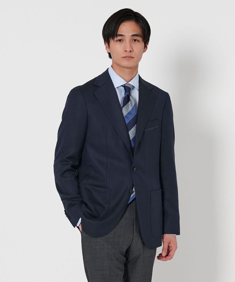 UNITED ARROWS「タスマニア ウール メッシュ 3Bジャケット S-MODEL」|テーラードジャケット|NAVY