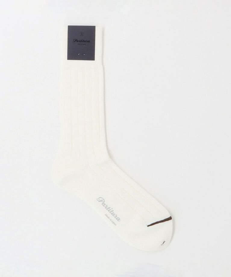 UNITED ARROWS「＜Partitura＞ リブ ソックス」|ソックス|WHITE