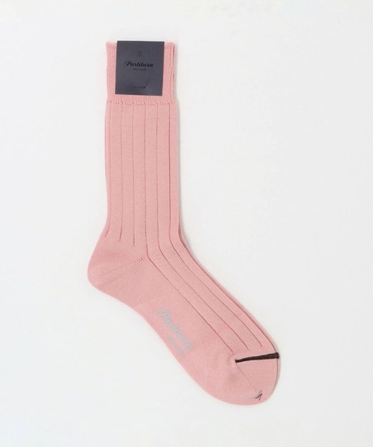 UNITED ARROWS「＜Partitura＞ リブ ソックス」|ソックス|PINK