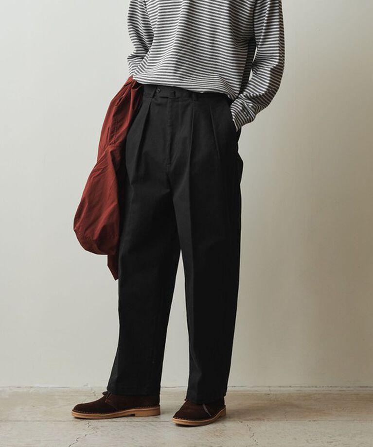 STEVEN ALAN「＜Steven Alan＞ ドリル インツープリーツ ドレス トラウザーズ」|チノ|