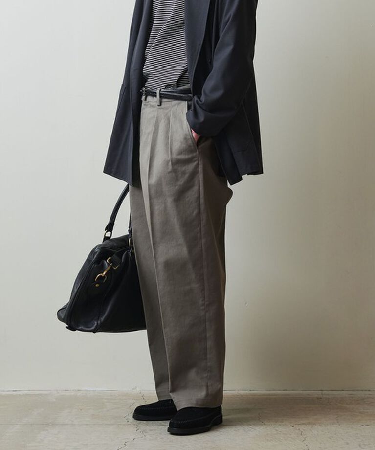 STEVEN ALAN「＜Steven Alan＞ ドリル インツープリーツ ドレス トラウザーズ」|チノ|