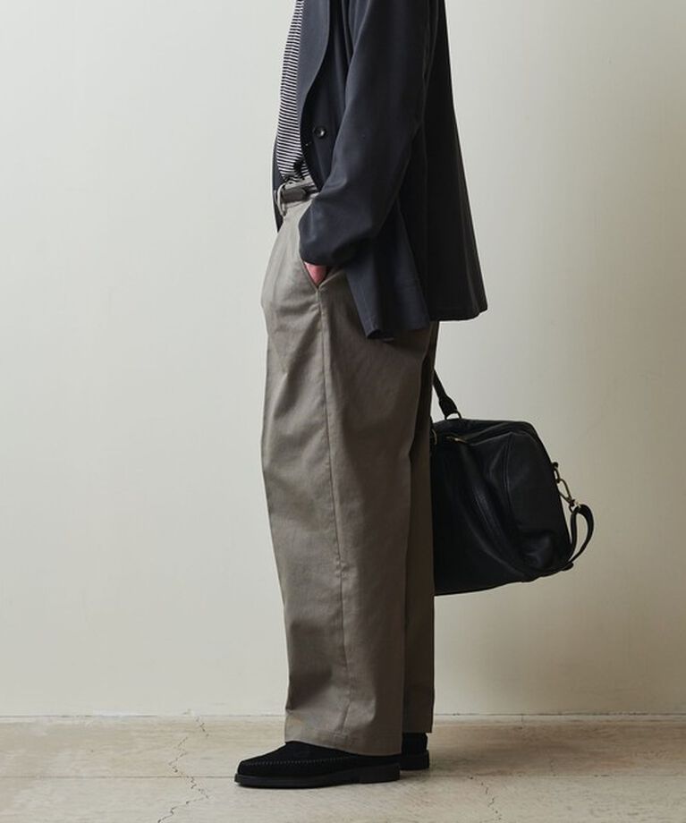 STEVEN ALAN「＜Steven Alan＞ ドリル インツープリーツ ドレス トラウザーズ」|チノ|