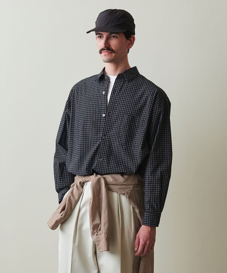 STEVEN ALAN「＜Steven Alan＞ ポプリン トリプルチェック レギュラーカラー シャツ LOOSE」|シャツ・ブラウス|