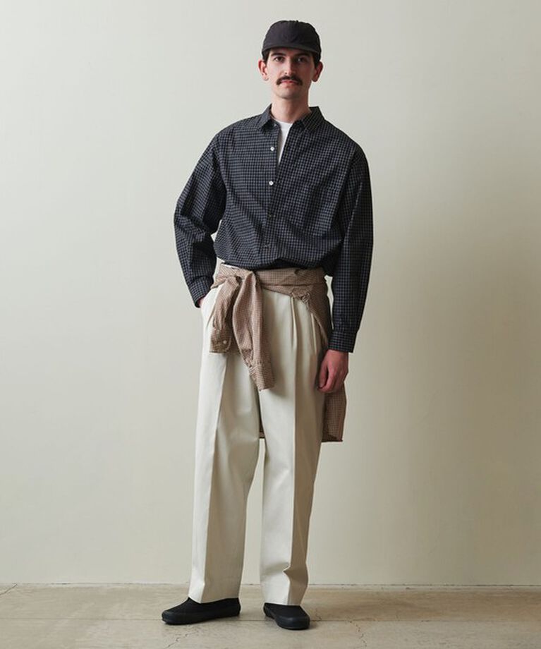STEVEN ALAN「＜Steven Alan＞ ポプリン トリプルチェック レギュラーカラー シャツ LOOSE」|シャツ・ブラウス|