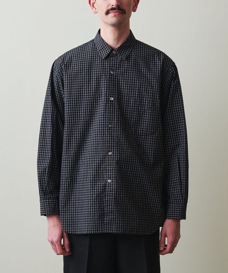 STEVEN ALAN「＜Steven Alan＞ ポプリン トリプルチェック レギュラーカラー シャツ LOOSE」|シャツ・ブラウス|