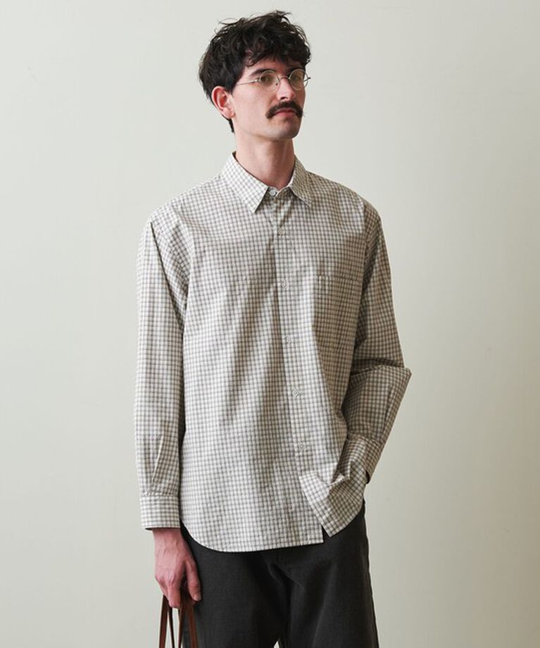 STEVEN ALAN「＜Steven Alan＞ ポプリン トリプルチェック レギュラーカラー シャツ LOOSE」|シャツ・ブラウス|