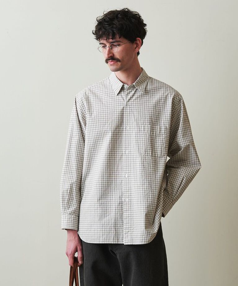 STEVEN ALAN「＜Steven Alan＞ ポプリン トリプルチェック レギュラーカラー シャツ LOOSE」|シャツ・ブラウス|