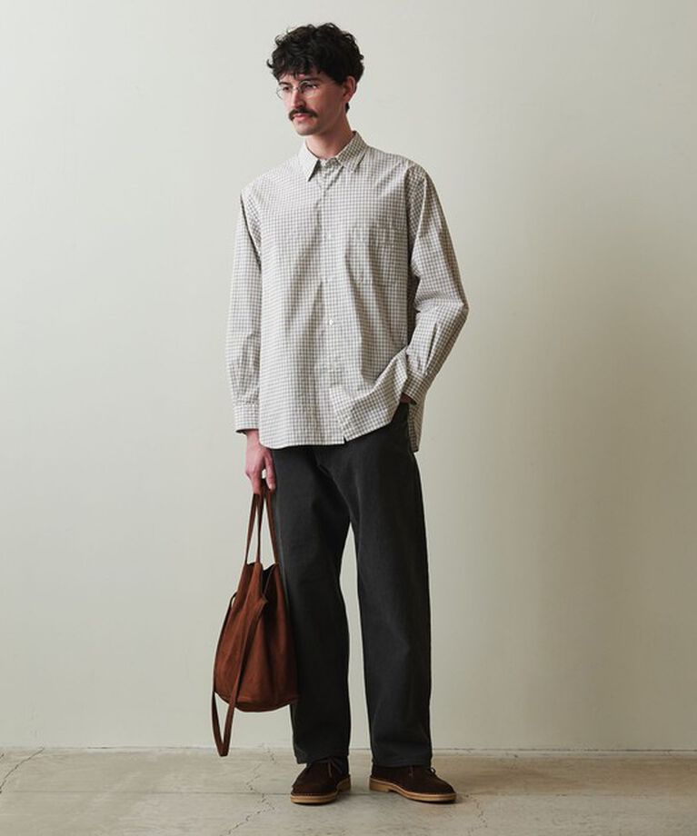 STEVEN ALAN「＜Steven Alan＞ ポプリン トリプルチェック レギュラーカラー シャツ LOOSE」|シャツ・ブラウス|