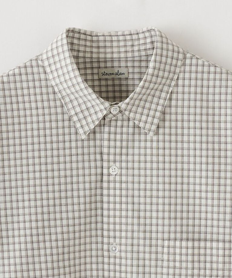 STEVEN ALAN「＜Steven Alan＞ ポプリン トリプルチェック レギュラーカラー シャツ LOOSE」|シャツ・ブラウス|