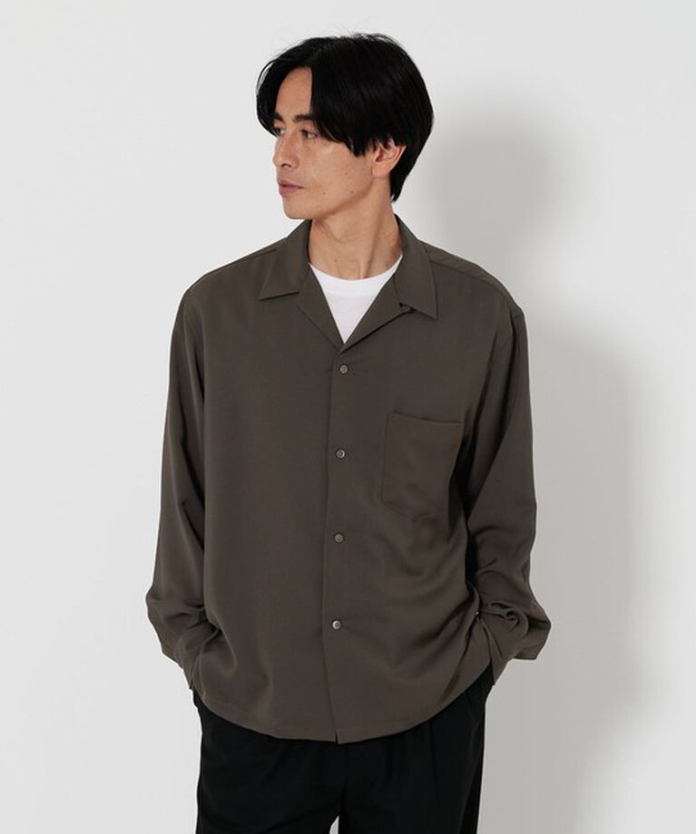 BEAUTY&YOUTH UNITED ARROWS「ドレープ ツイル オープンカラー シャツ」|シャツ・ブラウス|OLIVE
