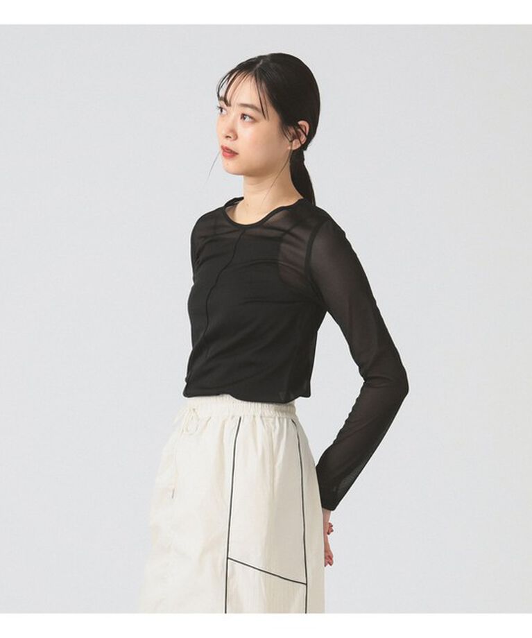 Ray BEAMS 「シアー センター シーム Tシャツ」|Tシャツ・カットソー|BLACK