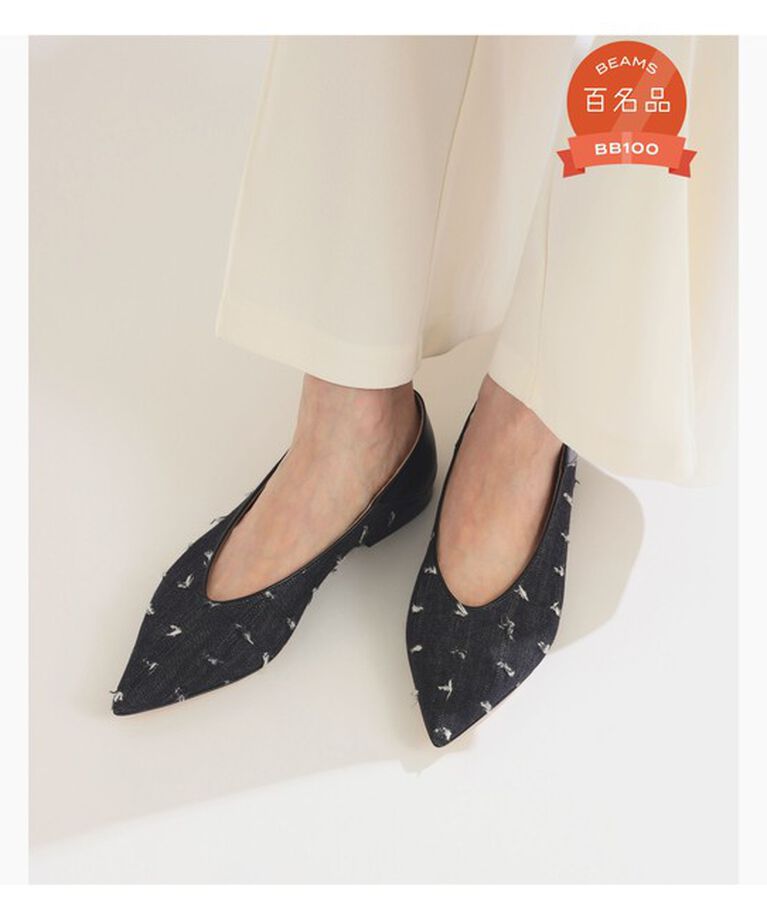 Demi-Luxe BEAMS 「NEBULONI E. / デニム ジャカード フラットシューズ」|スニーカー|GREY