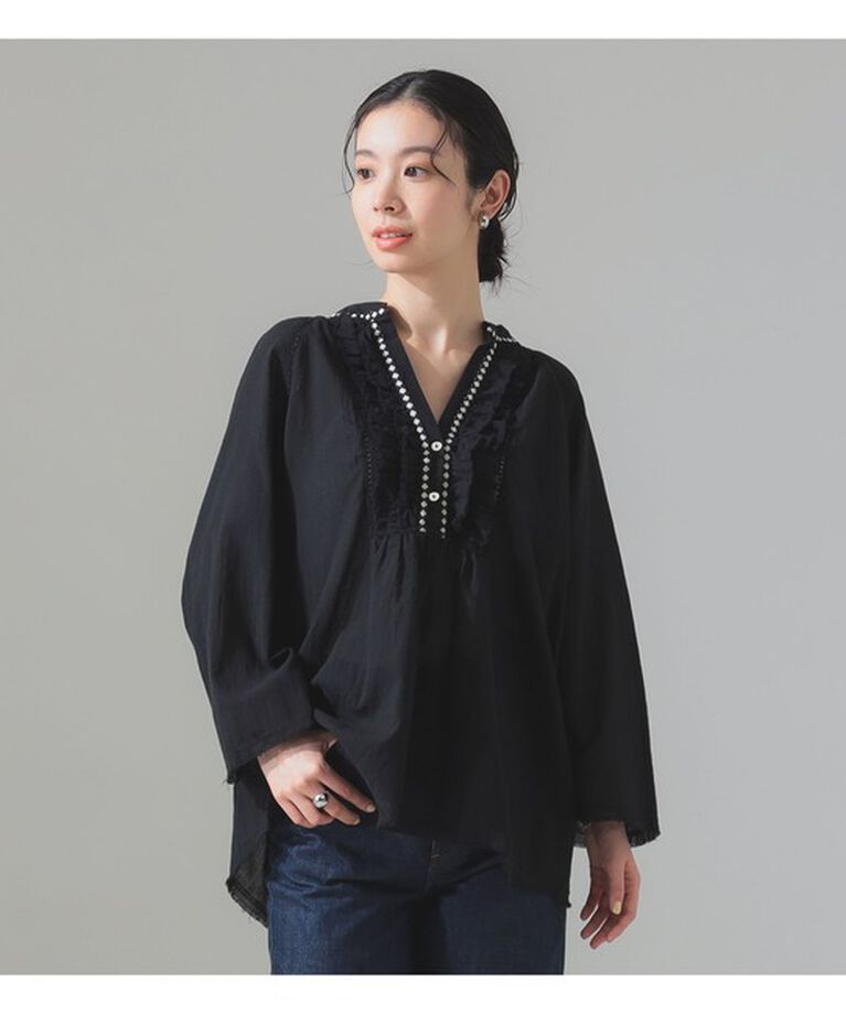 Demi-Luxe BEAMS 「Devotion TWINS / エンブロイダリートリム ブラウス」|シャツ・ブラウス|