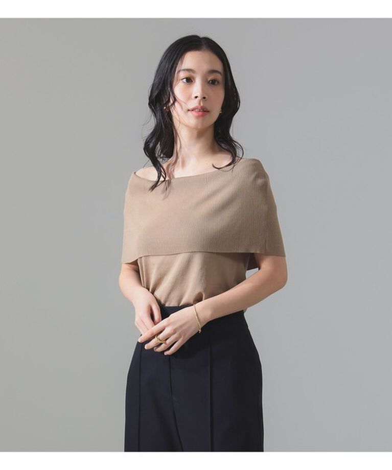 Demi-Luxe BEAMS 「オフショルダー ノースリーブ プルオーバーニット」|ニット・セーター|BEIGE
