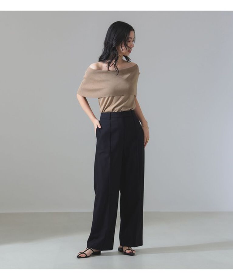 Demi-Luxe BEAMS 「オフショルダー ノースリーブ プルオーバーニット」|ニット・セーター|