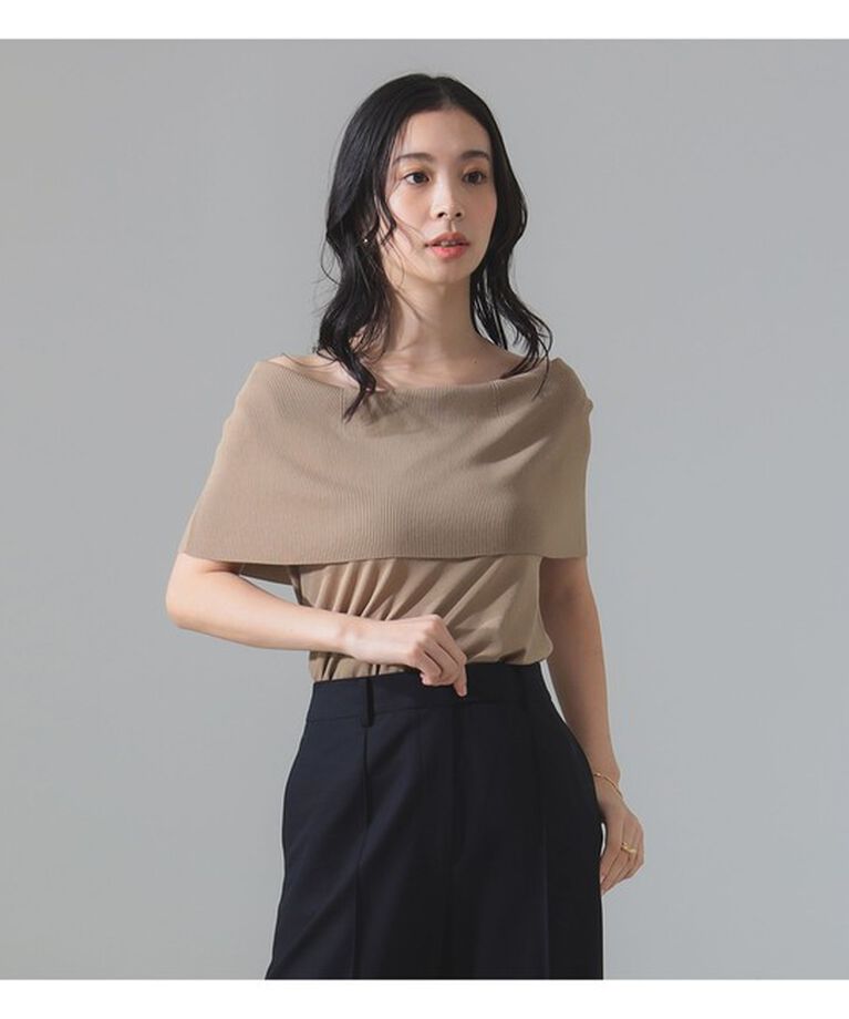 Demi-Luxe BEAMS 「オフショルダー ノースリーブ プルオーバーニット」|ニット・セーター|