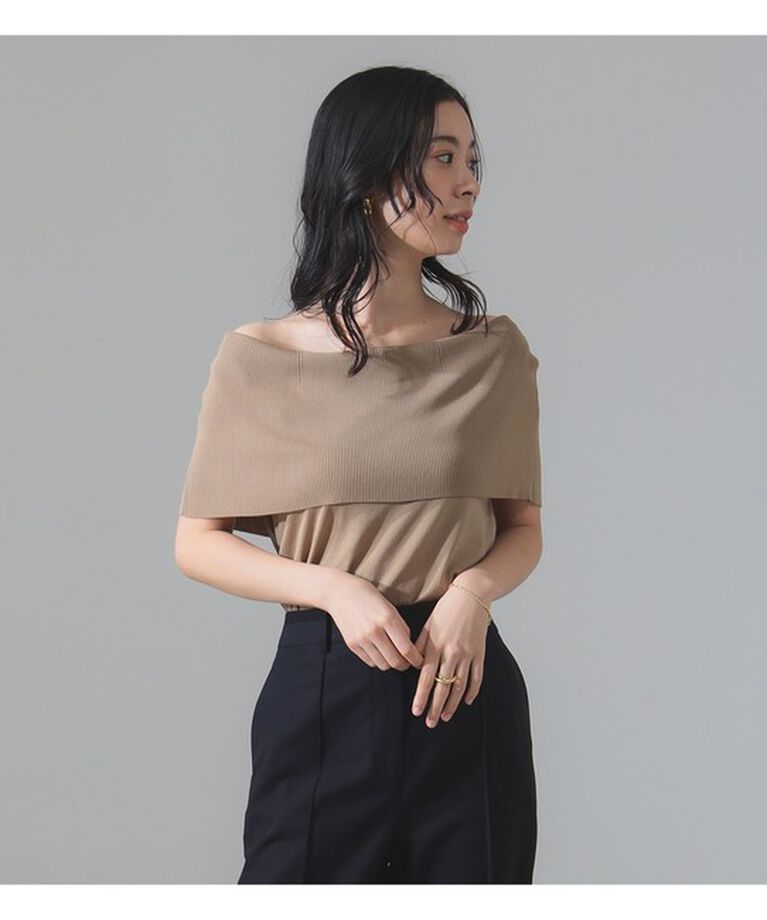 Demi-Luxe BEAMS 「オフショルダー ノースリーブ プルオーバーニット」|ニット・セーター|