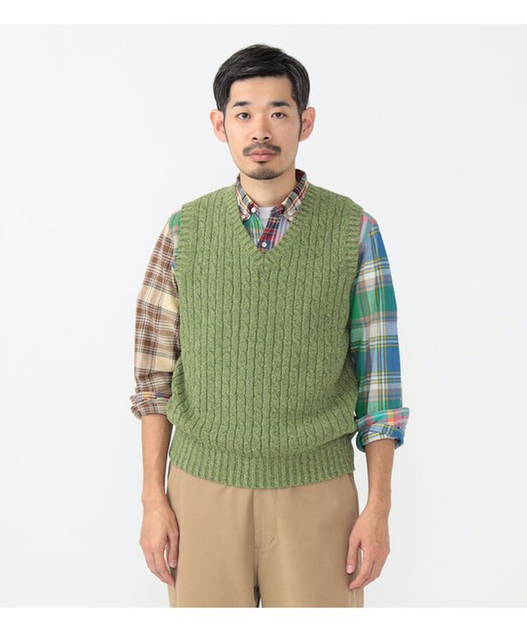 BEAMS「B+Cable VEST」|ニット・セーター|