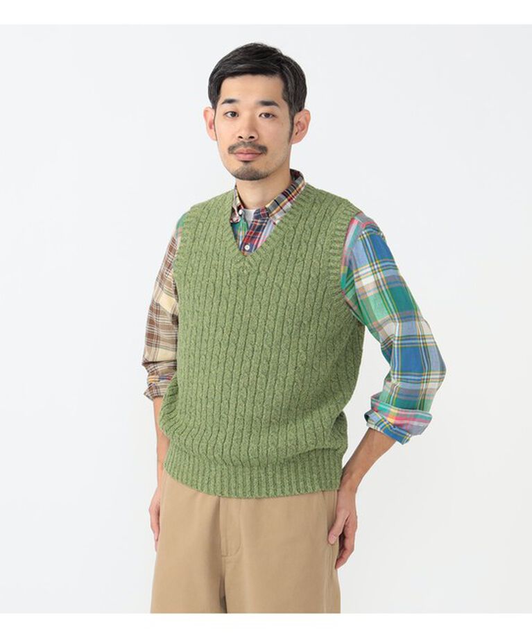 BEAMS「B+Cable VEST」|ニット・セーター|